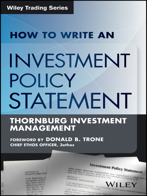 Cover image for How to Write an Investment Policy Statement